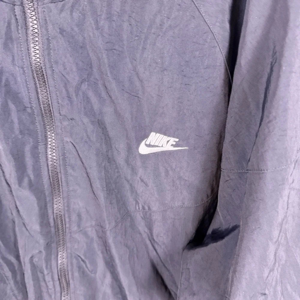 Nike Mens 2XL Fleece‎ Lined Windrunner Hooded Loose Jacket Black